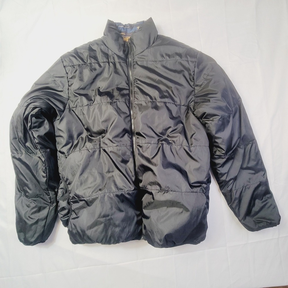 LRG Mens Reversible Puffer Jacket Size Large Multicolor Black Padded B77